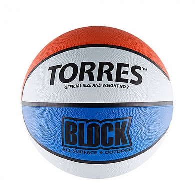 мяч баскетбольный torres block р. 7 резина