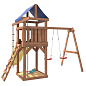 Детская деревянная площадка IgroWoods ДП-1 с качелями лодочка крыша тент