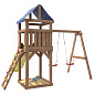 Детская деревянная площадка IgroWoods Классик ДКП-1 с качелями лодочка крыша тент