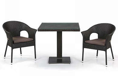 комплект плетеной мебели афина-мебель t605swt/y79a-w53 brown 2pcs