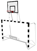 ворота для мини-футбола сэ279 с баскетбольным щитом для спортивной площадки