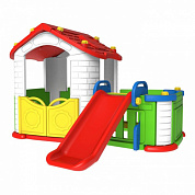 игровой домик toy monarch с горкой и забором 803