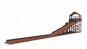 деревянная зимняя горка custwood winter wf10 c крышей и выкатом скат 10 метров