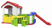 игровой домик toy monarch chd-806 с горкой, забором и мебелью