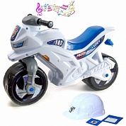 каталка-мотоцикл беговел racer rt rz 1 полиция со шлемом с музыкой ор501в4