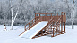 Деревянная зимняя горка CustWood Winter W6 скат 4,3 метра