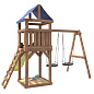 Детская деревянная площадка IgroWoods Классик ДКП-6 с качелями Гнездо 60 см крыша тент