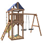 Детская деревянная площадка IgroWoods ДП-6 с качелями гнездо 60 см крыша тент